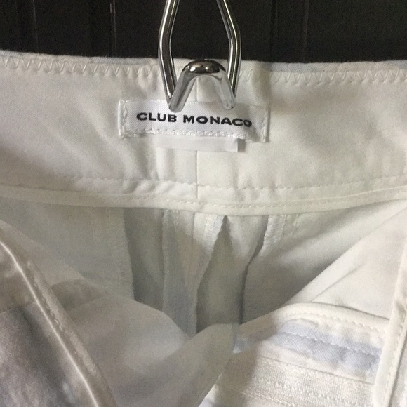 Club Monaco Amber Shorts Striped Scallop Blue - Picture 2 of 5